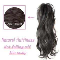 Water Wave Ponytail Extensions - Synthetic Fiber Claw In Ponytail for Women