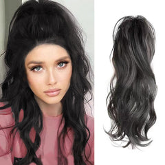 Water Wave Ponytail Extensions - Synthetic Fiber Claw In Ponytail for Women