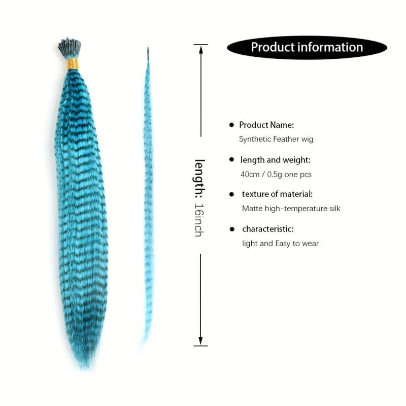 10pcs Colored Synthetic Feathers Hair Extension Set for Women Girls