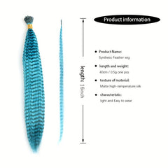 10pcs Colored Synthetic Feathers Hair Extension Set for Women Girls
