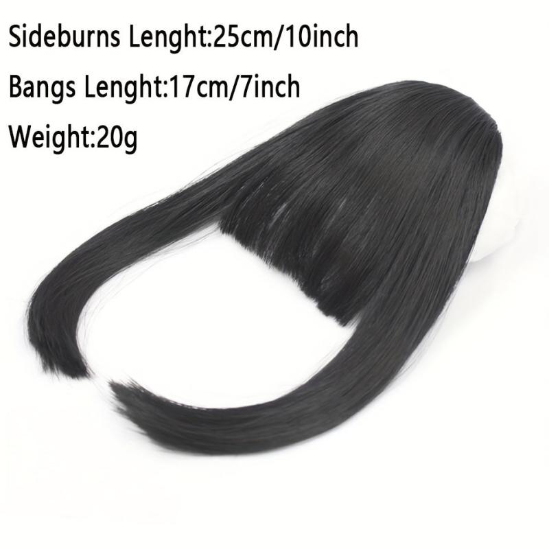 Synthetic Clip In Hair Extensions With Sideburns for Daily Use