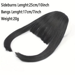 Synthetic Clip In Hair Extensions With Sideburns for Daily Use