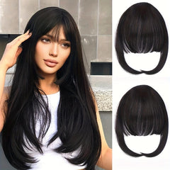 Synthetic Clip In Hair Extensions With Sideburns for Daily Use