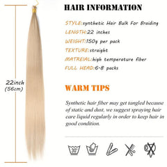 Silky Straight Braiding Hair Extensions 55-88 Cm Bulk Hair Extensions