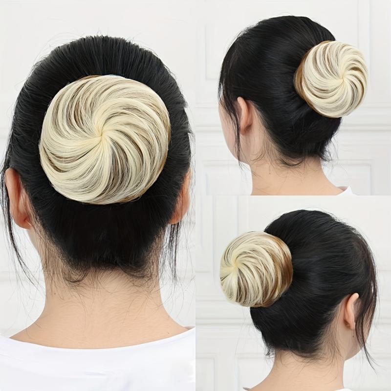 Straight Hair Bun Updo Chignon High Temperature Fiber Hair Bun