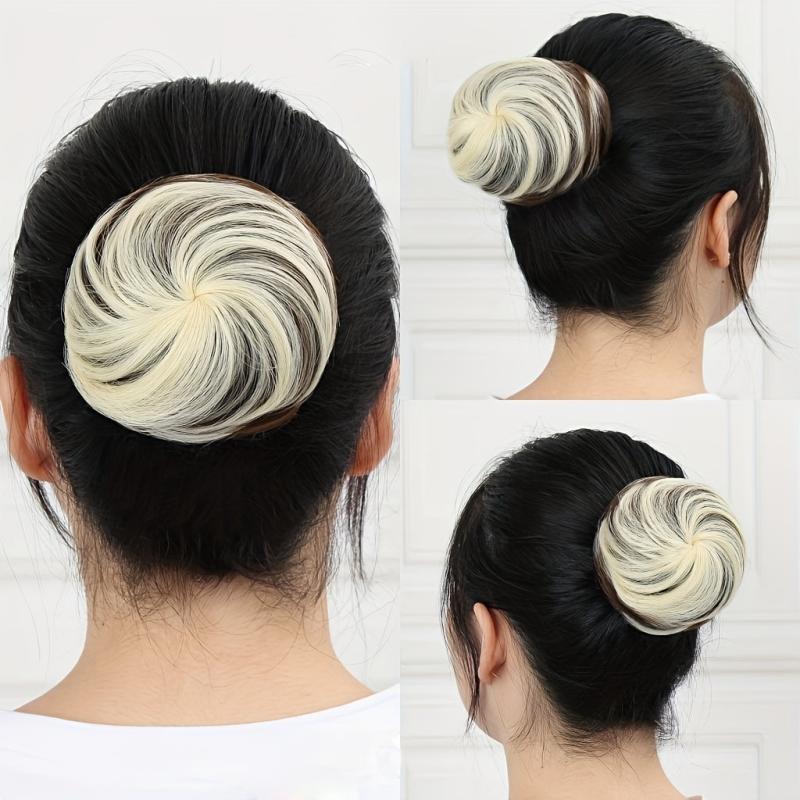 Straight Hair Bun Updo Chignon High Temperature Fiber Hair Bun