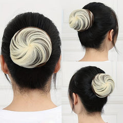 Straight Hair Bun Updo Chignon High Temperature Fiber Hair Bun