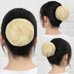 Straight Hair Bun Updo Chignon High Temperature Fiber Hair Bun