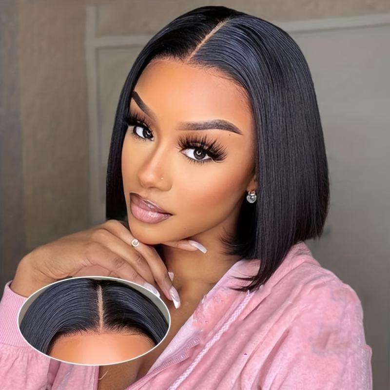 HD Lace Closure Bone Straight Bob Wig 100 Human Hair Short Wig