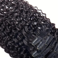 8 Pcs Natural Water Wave Clip In Hair Extensions Brazilian Virgin Human Hair