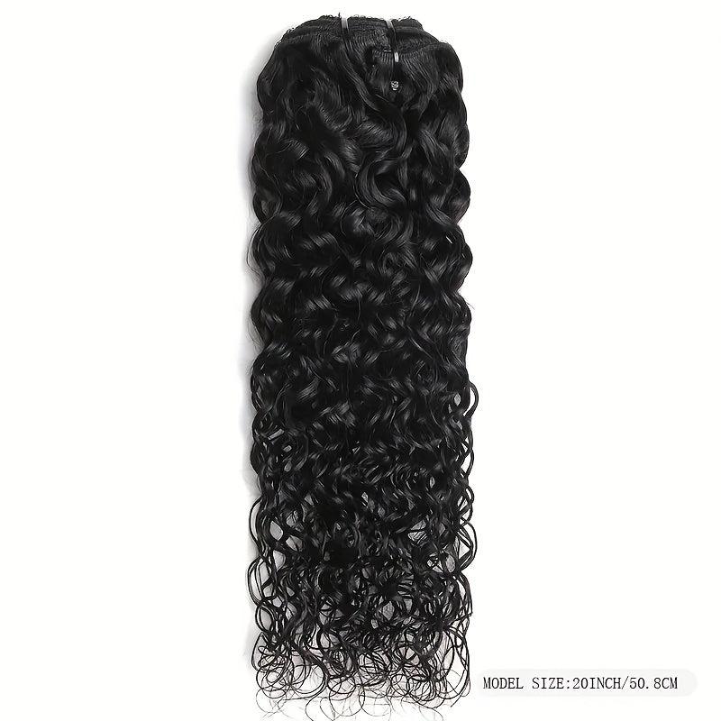 8 Pcs Natural Water Wave Clip In Hair Extensions Brazilian Virgin Human Hair