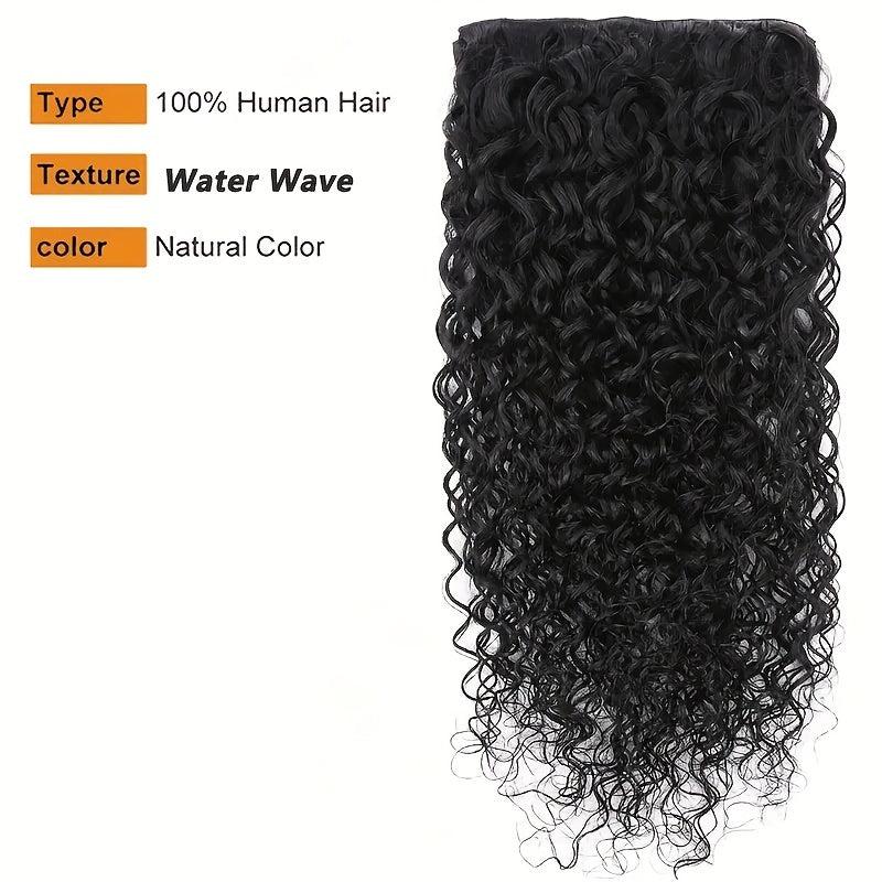 8 Pcs Natural Water Wave Clip In Hair Extensions Brazilian Virgin Human Hair