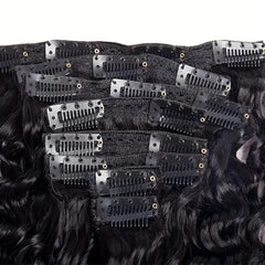 8 Pcs Natural Water Wave Clip In Hair Extensions Brazilian Virgin Human Hair