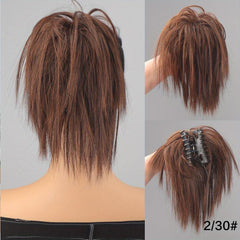 4 Cm Short Straight Synthetic Hair Buns Claw Extensions For Women