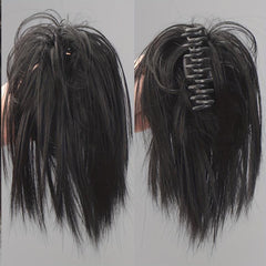 4 Cm Short Straight Synthetic Hair Buns Claw Extensions For Women