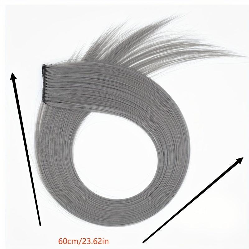 Colorful Synthetic Hair Extensions Long Straight Invisible