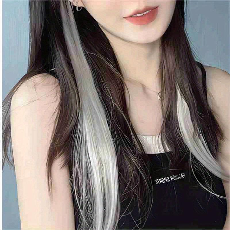 Colorful Synthetic Hair Extensions Long Straight Invisible
