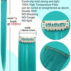 Rainbow Colored Straight Hairpiece for Daily Party Use