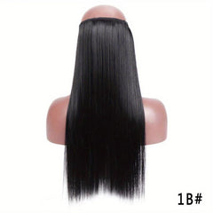 55 88 cm Straight Fish Line Hair Extensions No Clips Heat Resistant Fiber