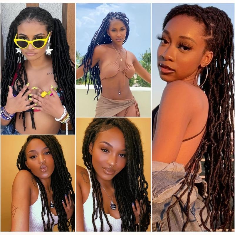 Butterfly Locks Crochet Hair 45-72 cm Soft Locs Curly Wavy Braids
