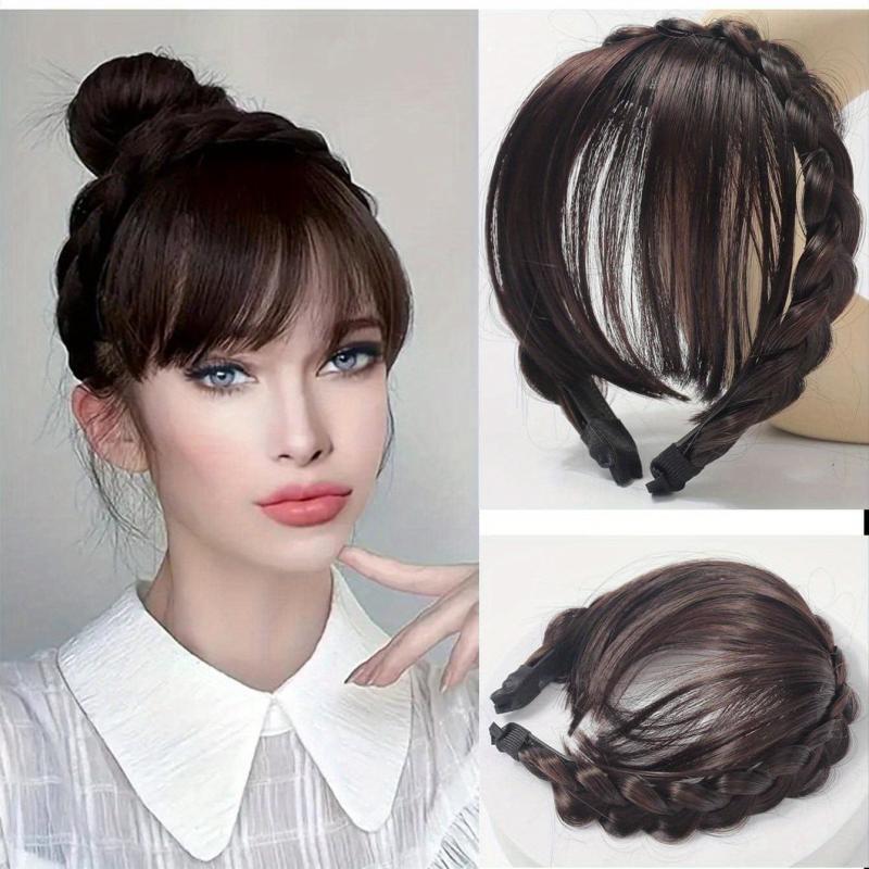 Light Brown Hair Extensions with Braid Headband