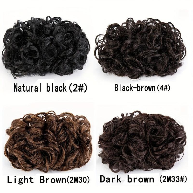 Stylish Messy Wavy Clip In Hair Bun for Women Synthetic Chignon Updo