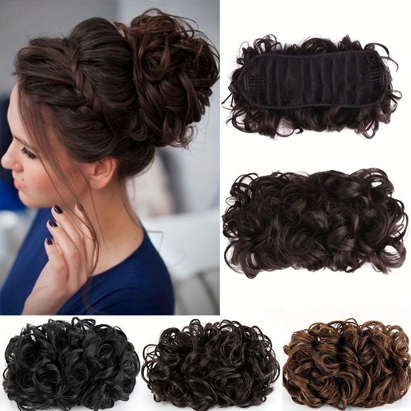 Stylish Messy Wavy Clip In Hair Bun for Women Synthetic Chignon Updo
