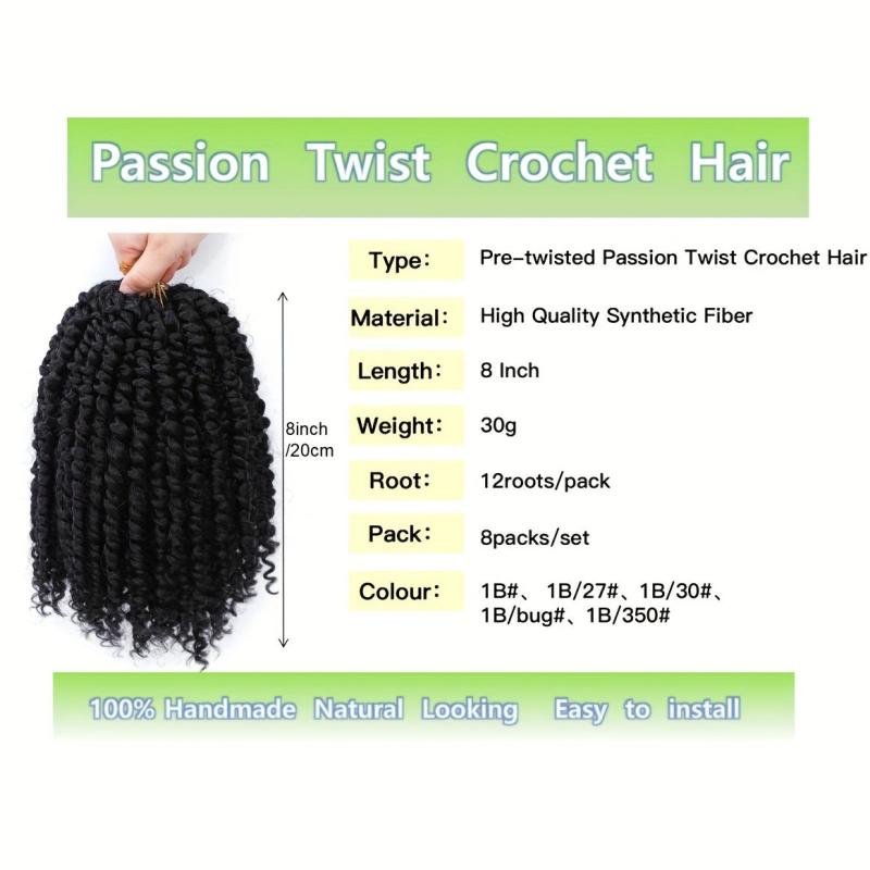 Passion Twist Hair 20 32 Cm 8 Packs Pre Twisted Passion Twist Crochet Hair