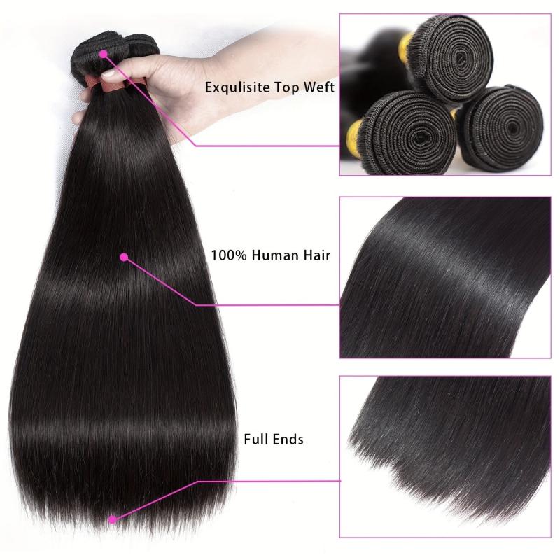 5A Human Hair Bundles Brazilian Virgin Hair Straight Weave