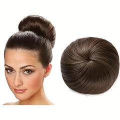 Chignon Donut Hair Bun Updo with Drawstring Clip In Extensions