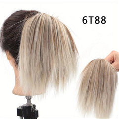 Messy Straight Hair Bun Extensions Elastic Chignon Scrunchy