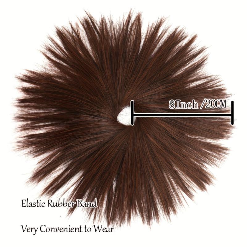 Messy Straight Hair Bun Extensions Elastic Chignon Scrunchy