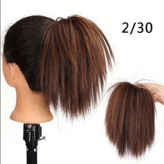 Messy Straight Hair Bun Extensions Elastic Chignon Scrunchy