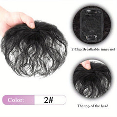Clip In Curly Hair Bangs for Women - Volume & Style Top of the Head Coverage