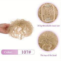 Clip In Curly Hair Bangs for Women - Volume & Style Top of the Head Coverage