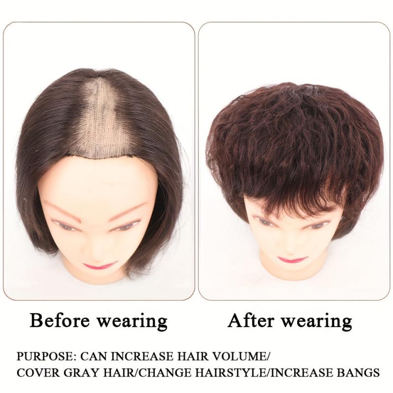 Clip In Curly Hair Bangs for Women - Volume & Style Top of the Head Coverage