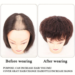 Clip In Curly Hair Bangs for Women - Volume & Style Top of the Head Coverage