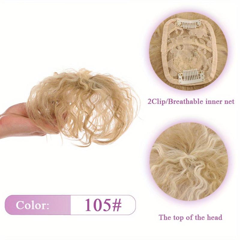 Clip In Curly Hair Bangs for Women - Volume & Style Top of the Head Coverage