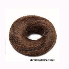 Brown Hair Bun Elastic Band Messy Wavy Curly Updo Scrunchies Y2K