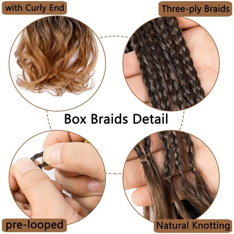Long Braids Curly Ends Crochet Hair Extensions 35 1pack 8pack