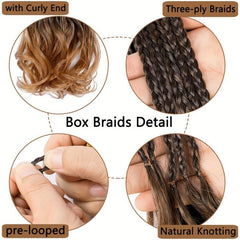 Long Braids Curly Ends Crochet Hair Extensions 35 1pack 8pack