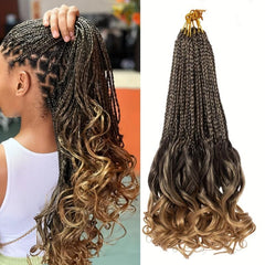 Long Braids Curly Ends Crochet Hair Extensions 35 1pack 8pack