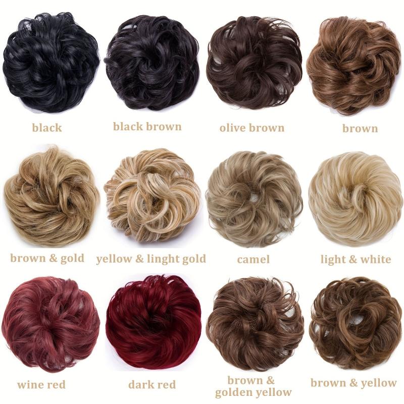 Messy Hair Bun Hair Pieces Curly Large Bun Scrunchies Extensions