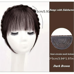 Synthetic Hair Bang With Twist Braid Headband Hair Hoop Fringe Extensions