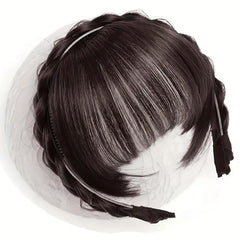 Synthetic Hair Bang With Twist Braid Headband Hair Hoop Fringe Extensions