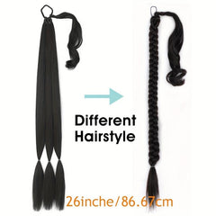 Long Straight Synthetic Hair Ponytail Extensions Heat Resistant Hair Pieces