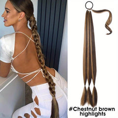 Long Straight Synthetic Hair Ponytail Extensions Heat Resistant Hair Pieces