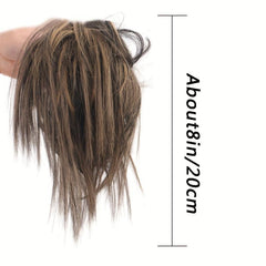 Synthetic Messy Chignon Hair Bun Claw Clip Curly Wavy Extensions Updo Ponytail