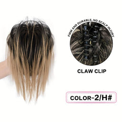 Synthetic Messy Chignon Hair Bun Claw Clip Curly Wavy Extensions Updo Ponytail