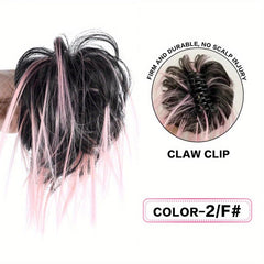 Synthetic Messy Chignon Hair Bun Claw Clip Curly Wavy Extensions Updo Ponytail